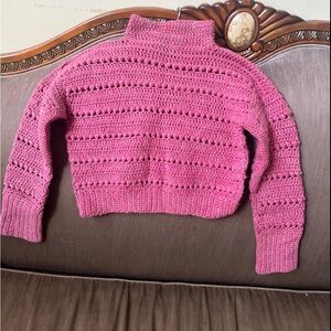Pink handmade crochet Women's Sweater